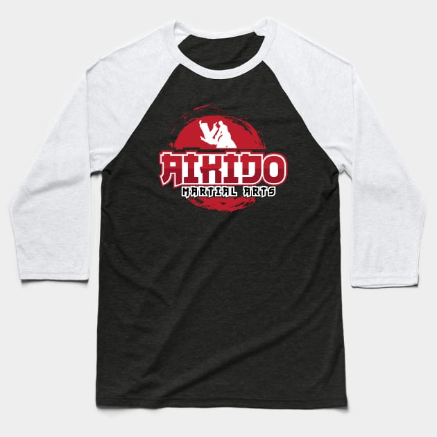 Aikido Martial Arts Baseball T-Shirt by Dojaja